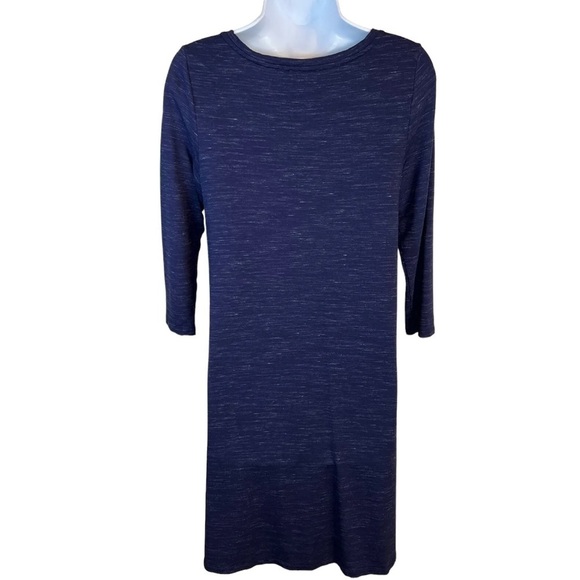 M Hilary Radley Blue Heather Long Sleeve Dress Stretch Medium 8 10 Shift Style - Picture 4 of 8